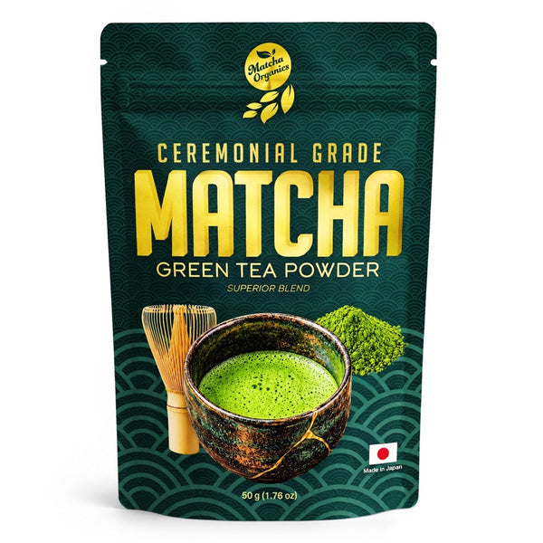 Superior Blend Ceremonial Japanese Matcha Powder, First Harvest Shizuoka 50g by Matcha Organics