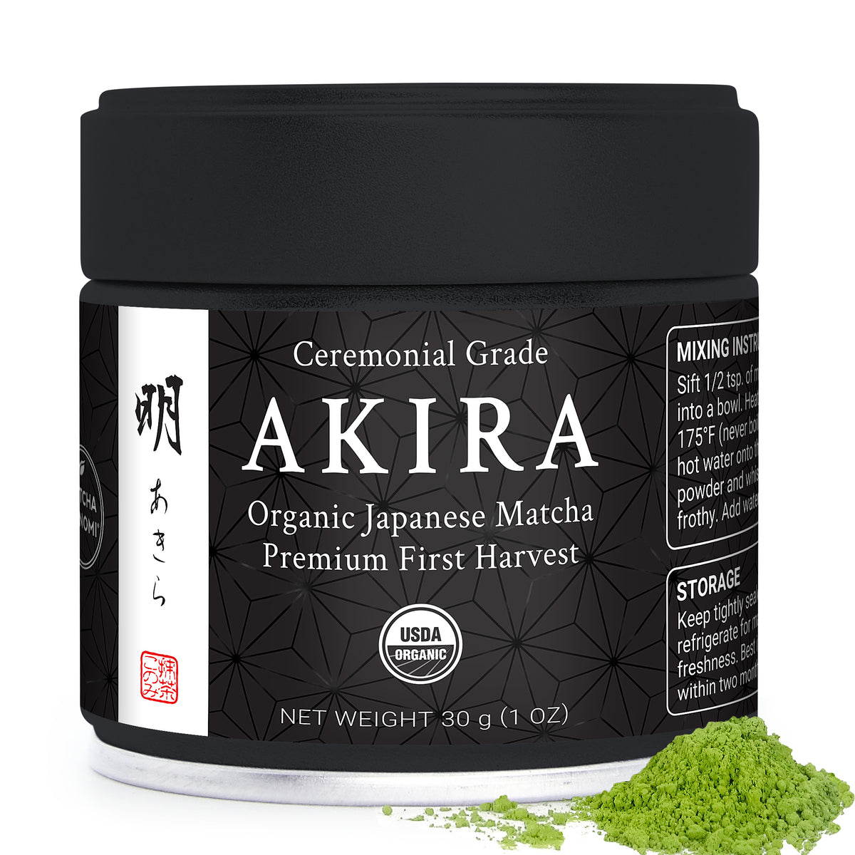 Box of 50 x 30g tins of Akira Matcha ($20.95/tin)