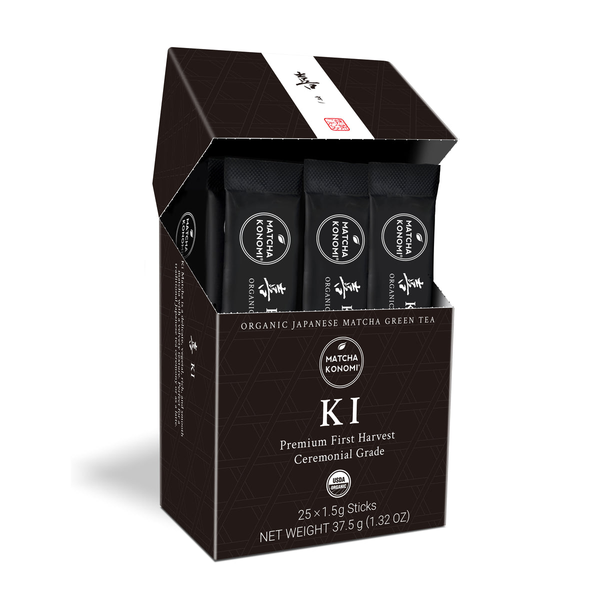 50 Boxes (25 Sticks/Box) - Ki Organic Ceremonial Matcha - 1,250 Sticks Total - $0.76/Stick