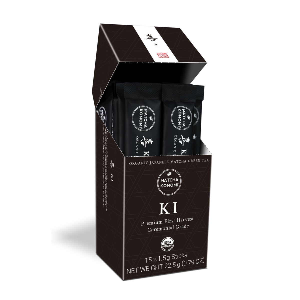50 Boxes (15 Sticks/Box) - Ki Organic Ceremonial Matcha - 750 Sticks Total - $0.93/Stick