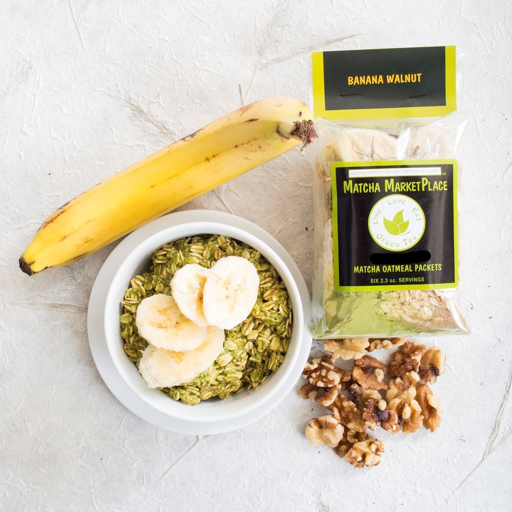 Banana Walnut Matcha Oatmeal