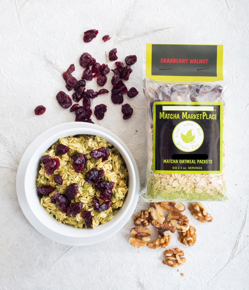 Cranberry Walnut Matcha Oatmeal