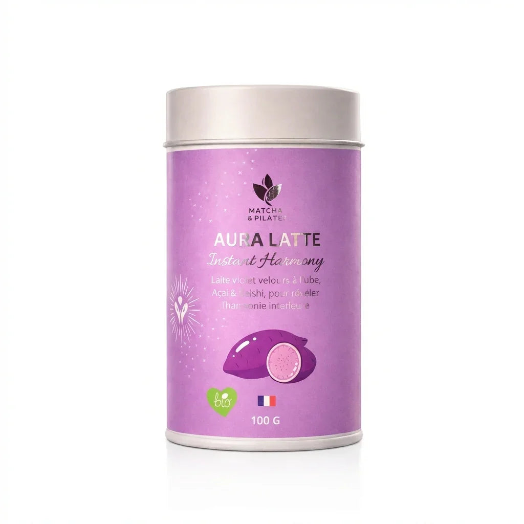 Aura Latte Ube – Latte Violet Bio à l'Igname Violette | Matcha & Pilates