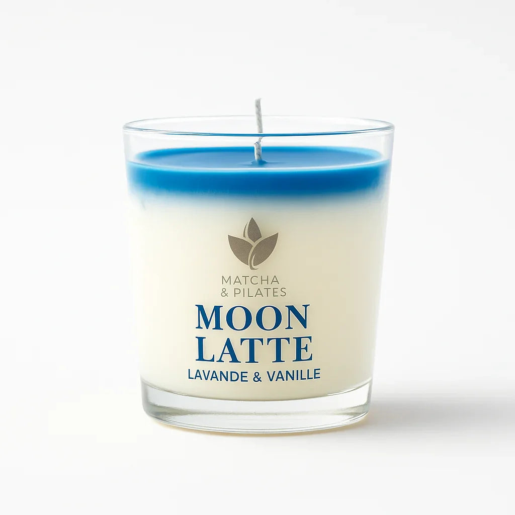 Bougie MOON LATTE – Lavande & Vanille (350 g) | Matcha & Pilates