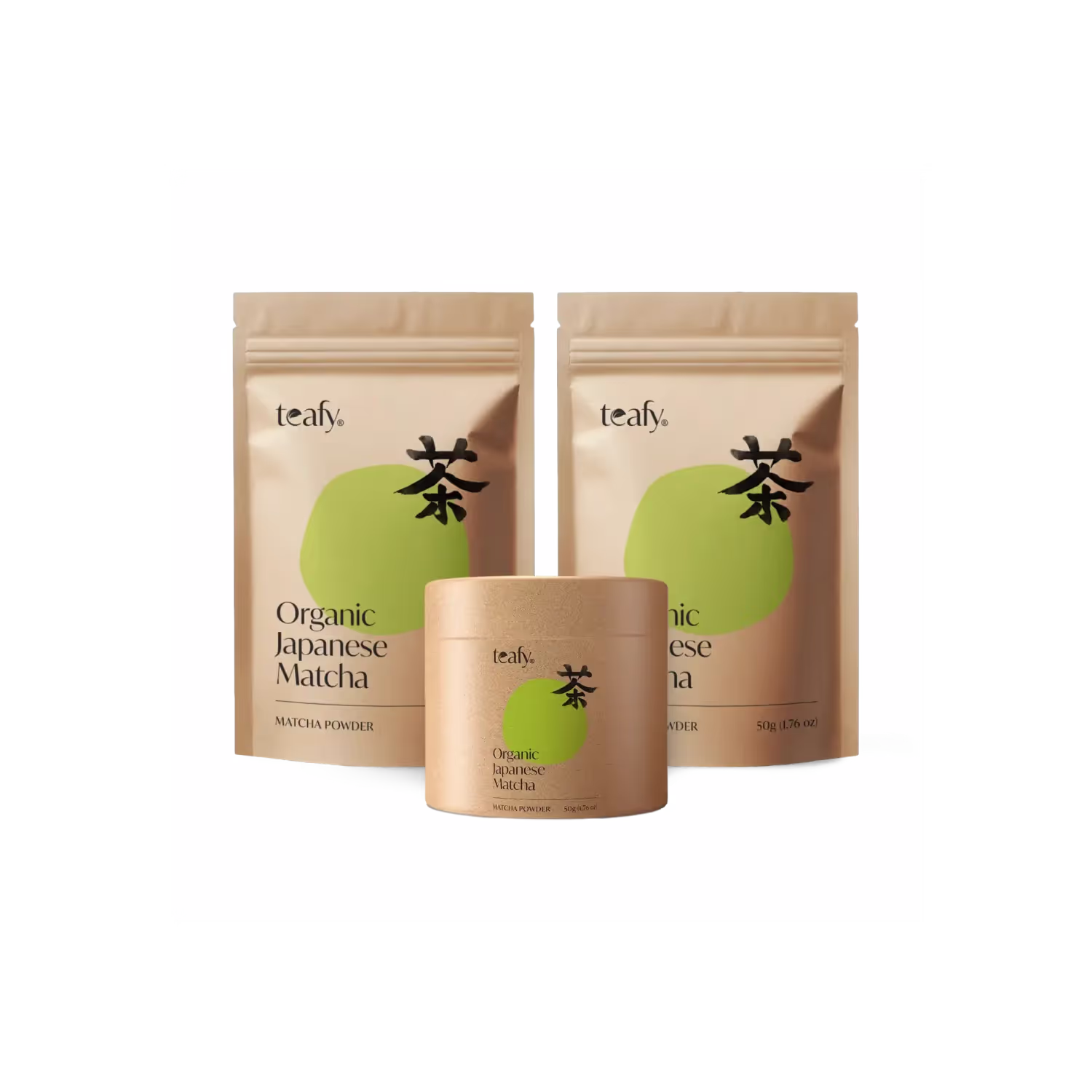 Teafy Ceremonial Matcha Bundle (2 Pouches and 1 Can) - Organic, Shizuoka..