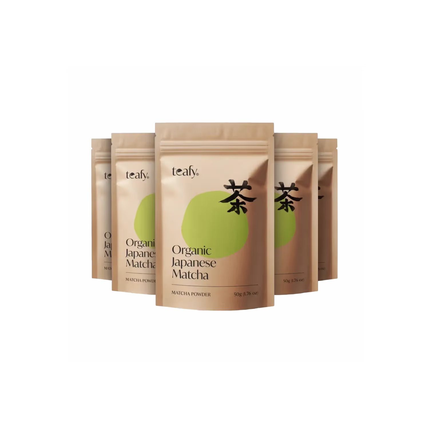 Teafy Ceremonial Matcha Refill (5 × 50g Pouches) - Bulk, Shizuoka..