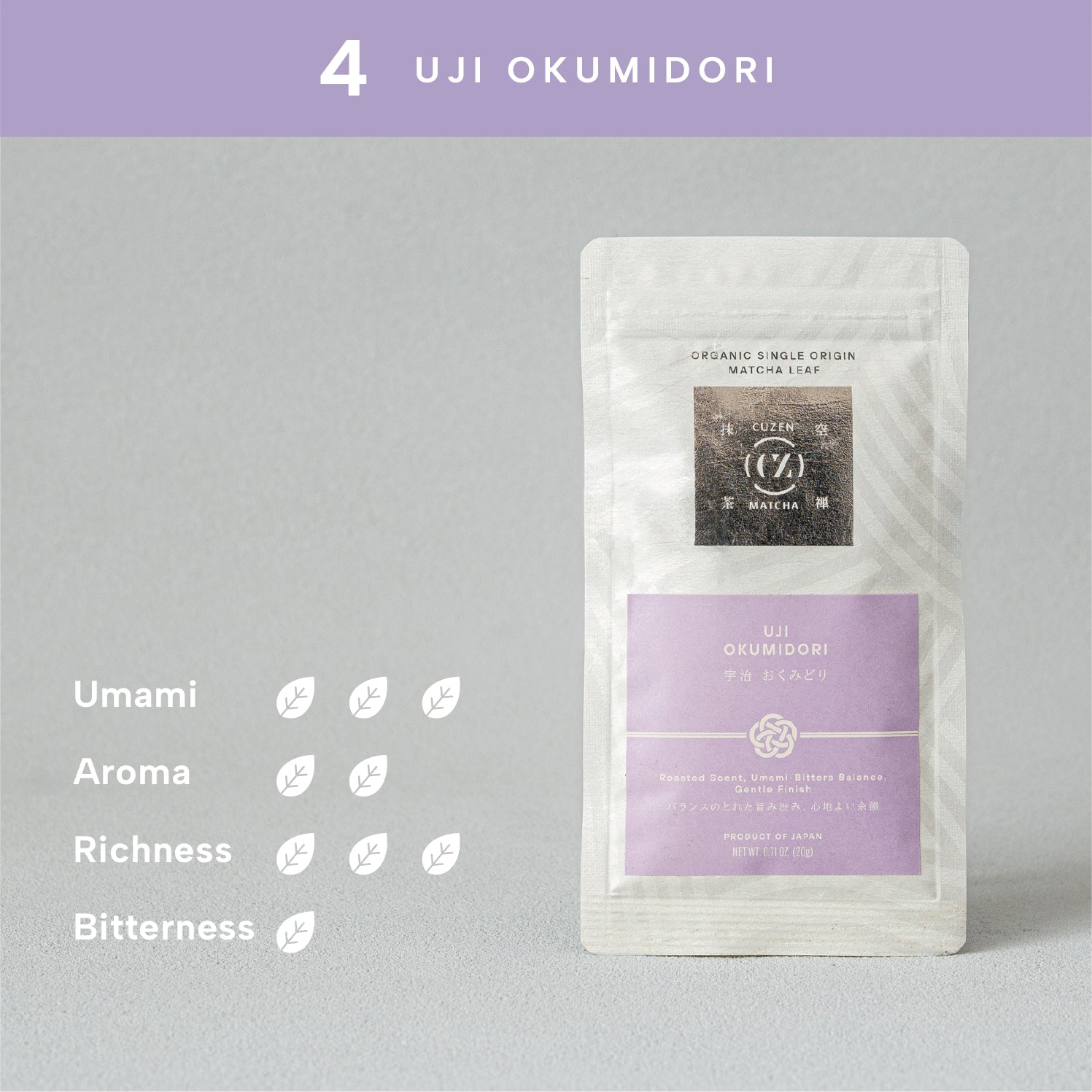 Organic Single Origin Matcha Leaf V01 - 04 Uji / Okumidori