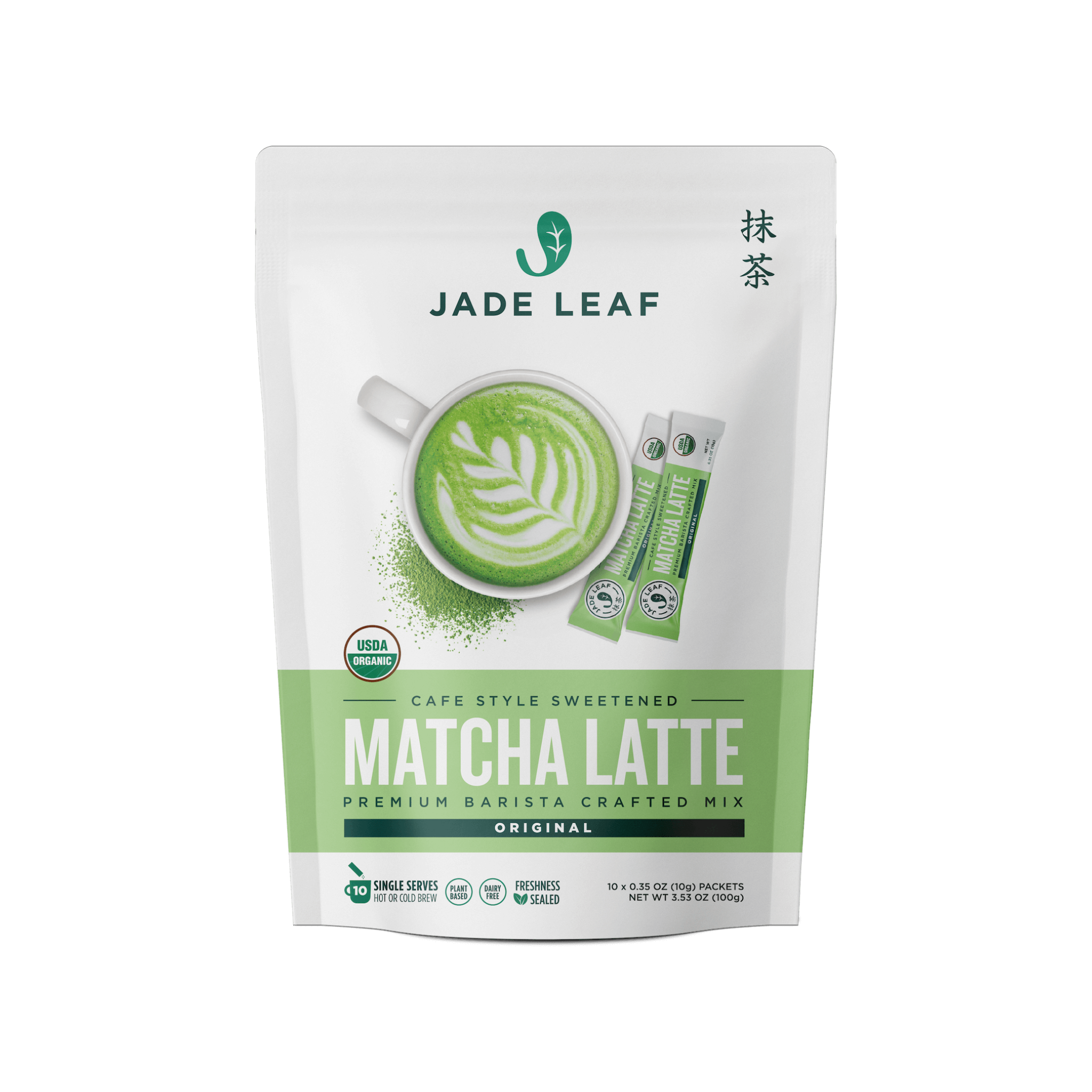 Organic Cafe Style Sweetened Matcha Latte Mix - Original - Stick Packs