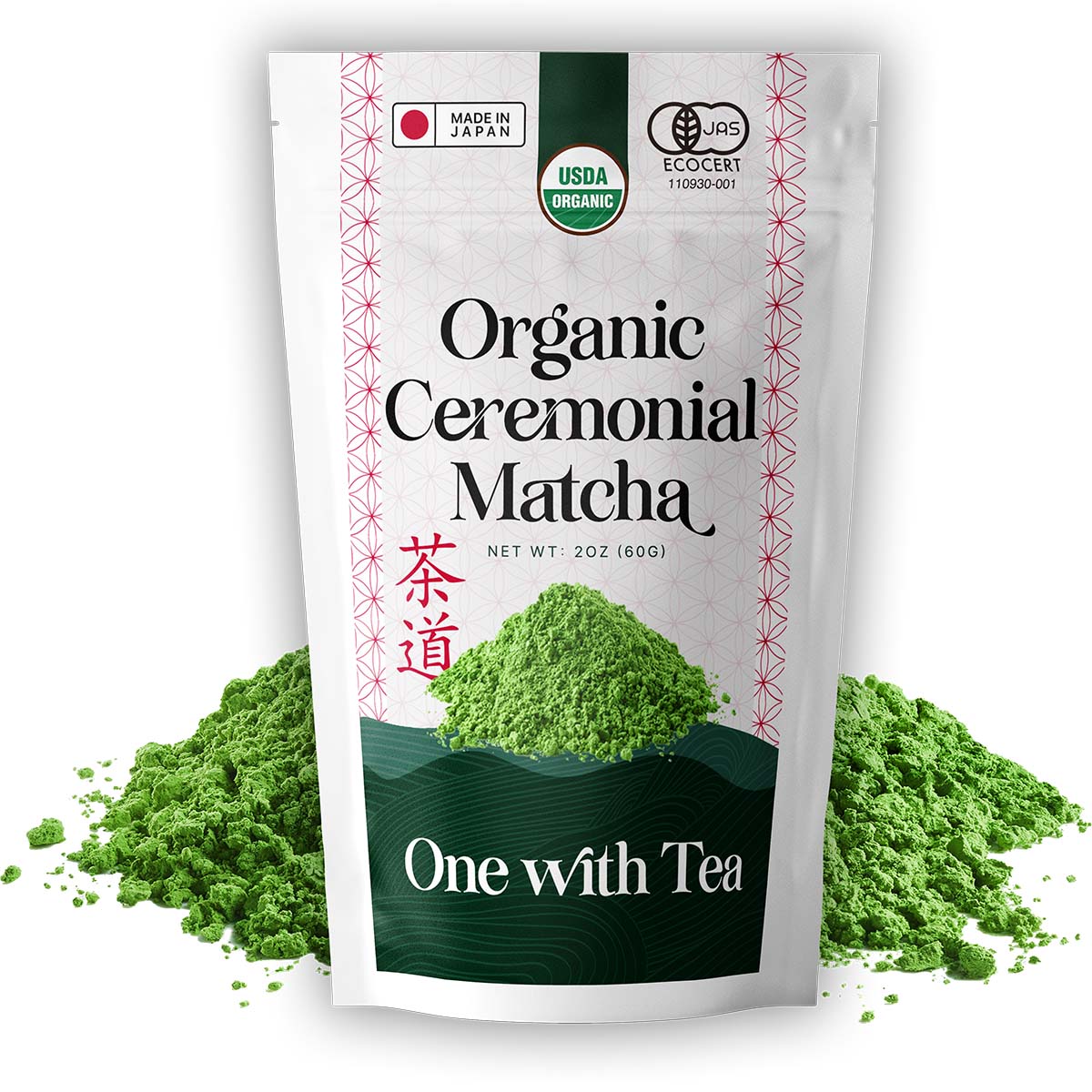 Organic Ceremonial Matcha Green Tea Powder - USDA Certified (60g)
