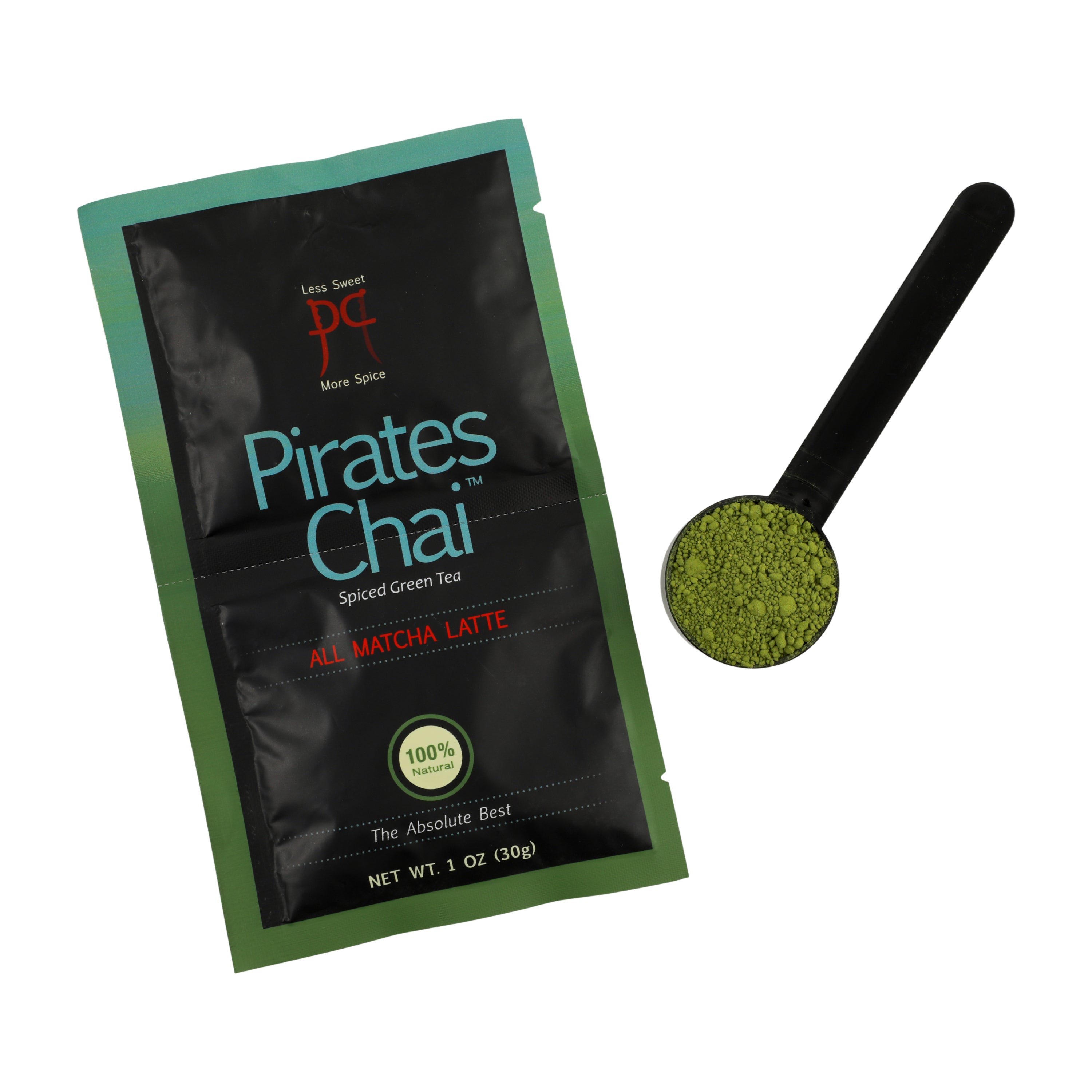 Pirates Matcha Chai Latte 1oz Travel/Trial FREE 1st Class Letter Rate postage and handling.