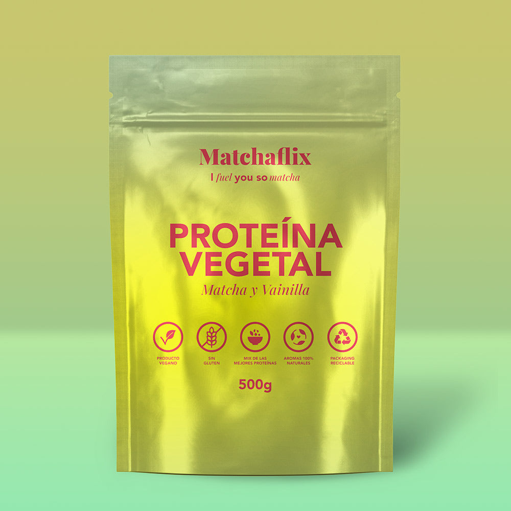 Proteínas vegetales con matcha sabor vainilla by Matchaflix